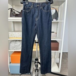 Zara Dark Indigo Rigid Denim Jeans